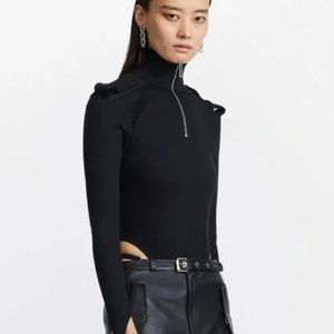 Dion Lee Bodysuit in black with zipper turtle neck size xs